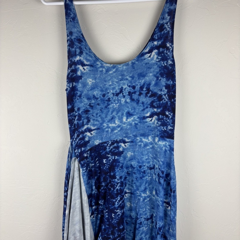 Reformation Kaila Jersey Knit Midi Dress Womens Small Blue Tie Dye Tank Wrap - Picture 2 of 10